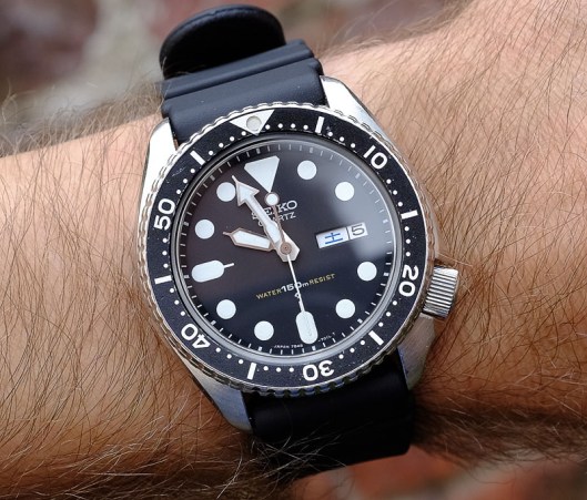 Seiko 7548 on the wrist