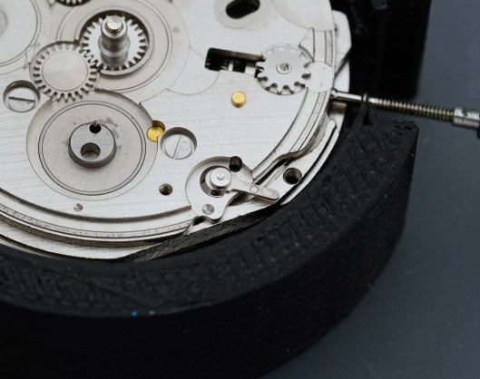 Closer view of one dial foot lever